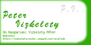 peter vizkelety business card