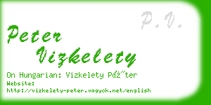 peter vizkelety business card